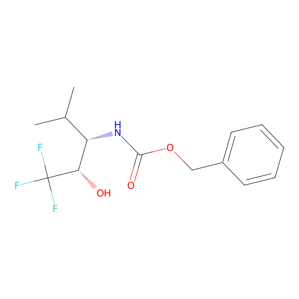 Benzyl ((2S,3S)-1,1,1-trifluoro-2-hydroxy-4-methylpentan-3-yl)carbamate molecular structure, CAS 291778-49-9