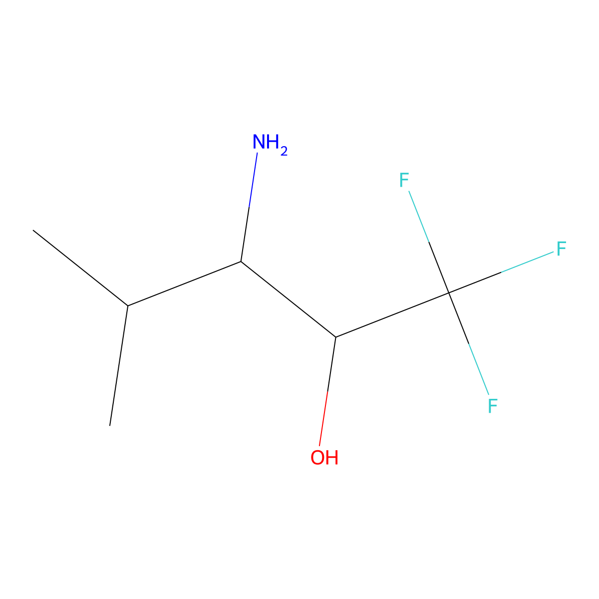 (2S,3S)-3-amino-1,1,1-trifluoro-4-methylpentan-2-ol molecular structure, CAS 291778-50-2