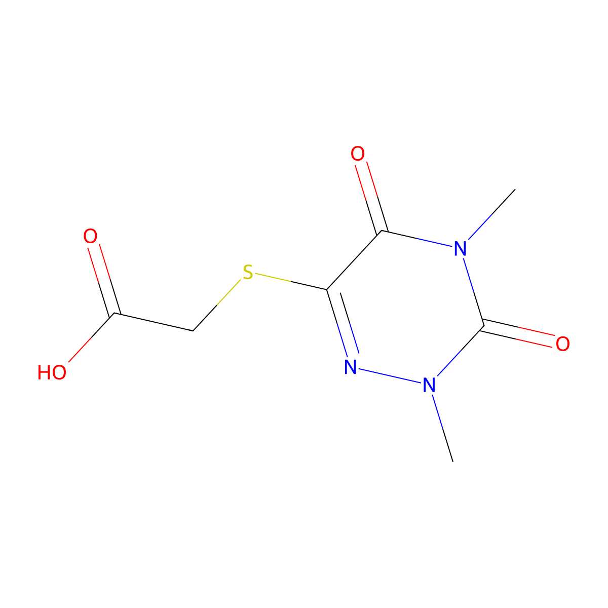 2-[(2,4-Dimethyl-3,5-dioxo-2,3,4,5-tetrahydro-1,2,4-triazin-6-yl)sulfanyl]acetic acid molecular structure, CAS 291780-57-9