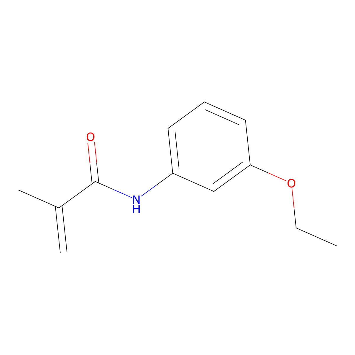 N-(3-Ethoxyphenyl)-2-methyl-2-propenamide molecular structure, CAS 2918-75-4