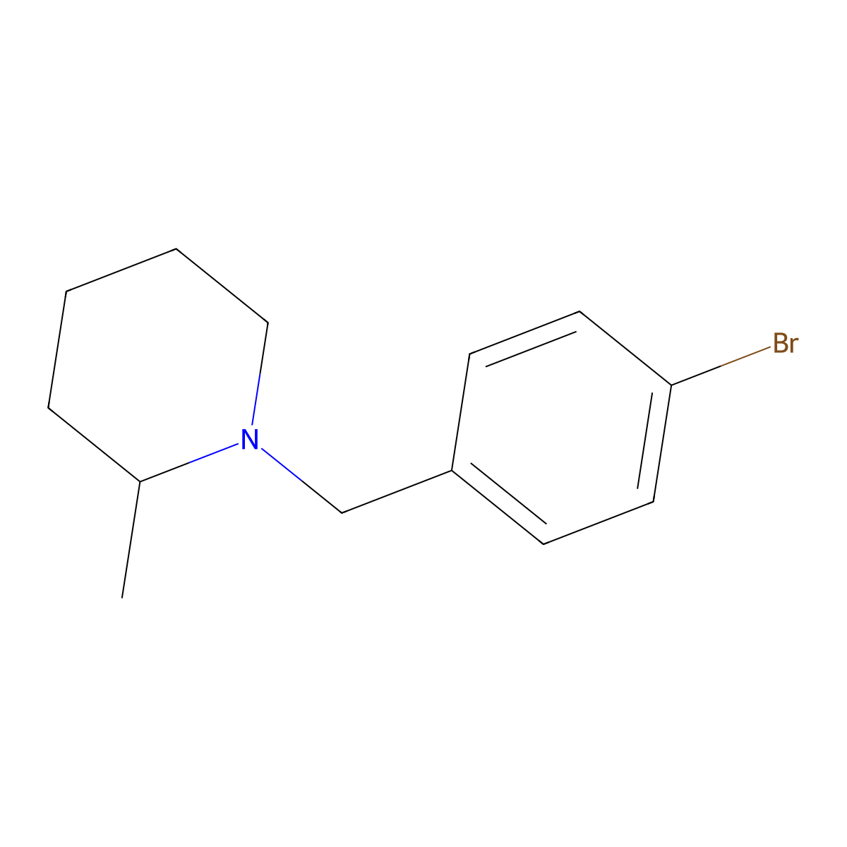 1-(4-Bromobenzyl)-2-methylpiperidine molecular structure, CAS 29180-45-8