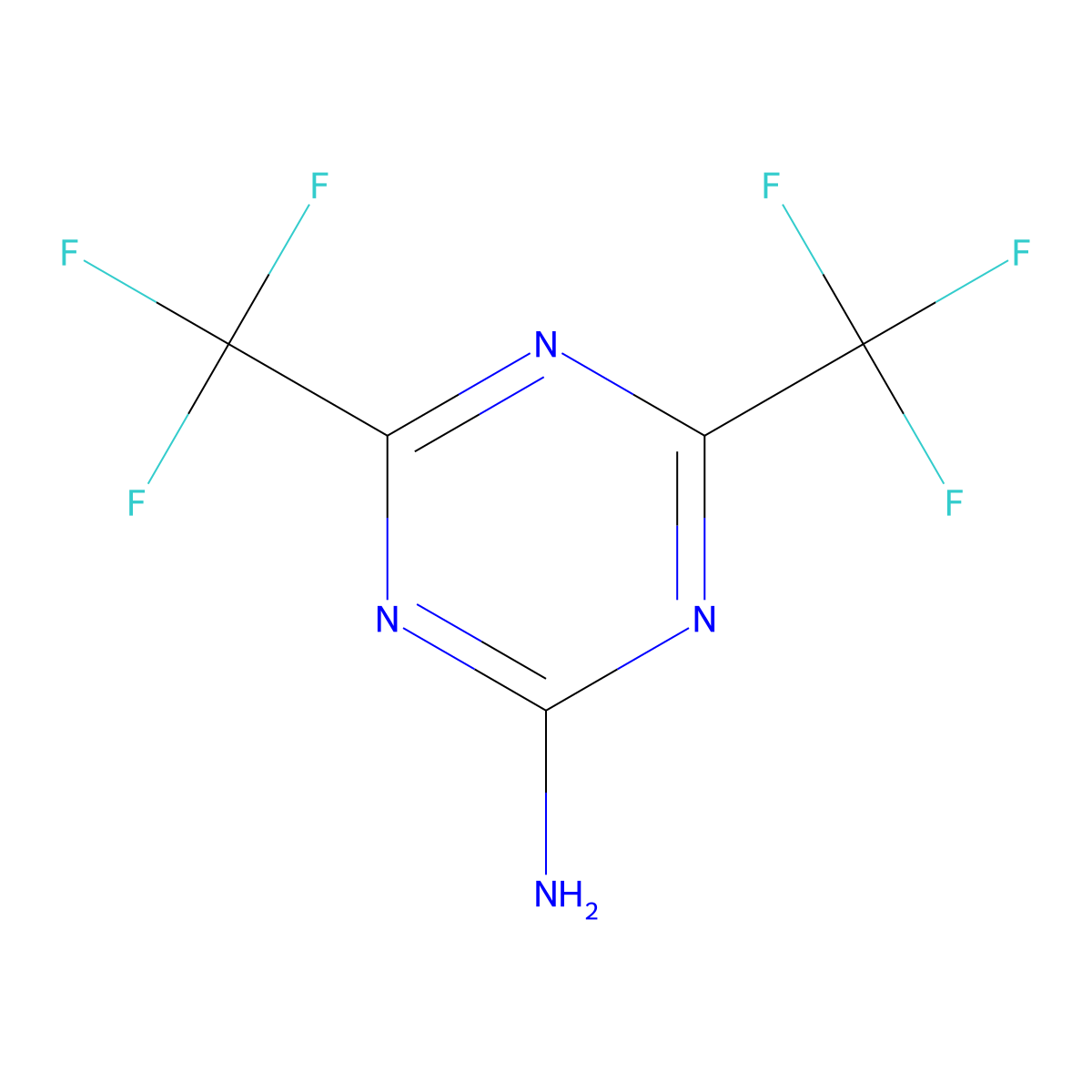 4,6-Bis(trifluoromethyl)-1,3,5-triazin-2-amine molecular structure, CAS 29181-67-7