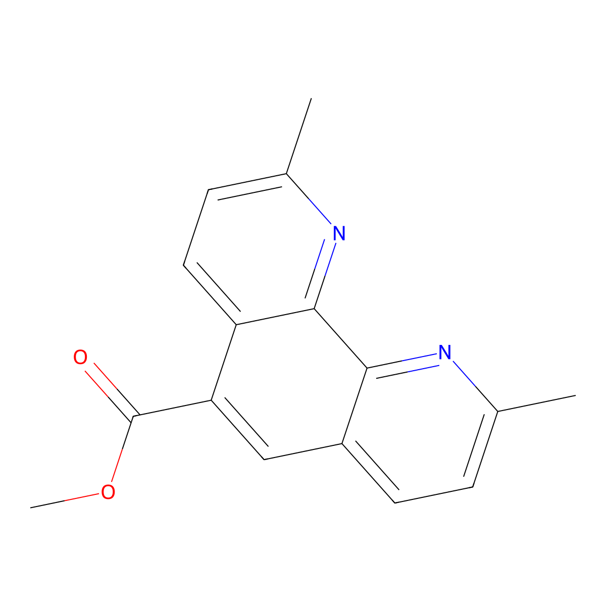 Methyl 2,9-dimethyl-1,10-phenanthroline-5-carboxylate molecular structure, CAS 2918191-59-8