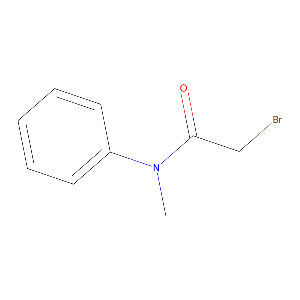 2-Bromo-N-methyl-N-phenylacetamide molecular structure, CAS 29182-97-6