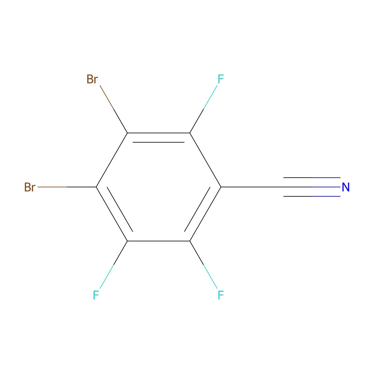 3,4-Dibromo-2,5,6-trifluorobenzonitrile molecular structure, CAS 2918232-86-5