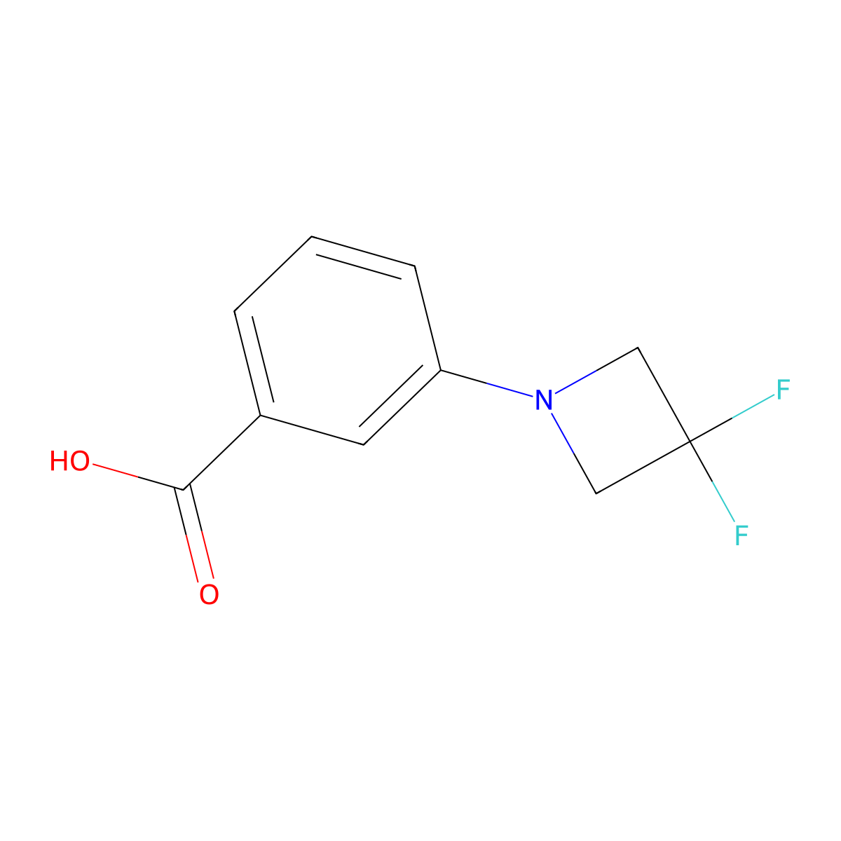 3-(3,3-Difluoroazetidin-1-yl)benzoic acid molecular structure, CAS 2918281-65-7