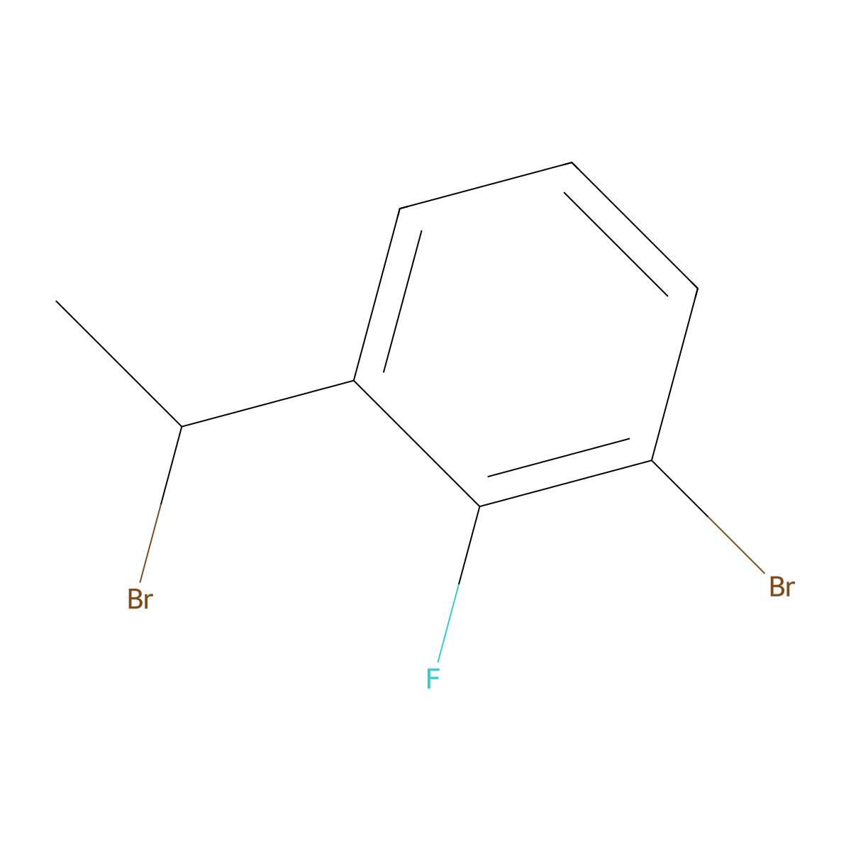 1-Bromo-3-(1-bromoethyl)-2-fluorobenzene molecular structure, CAS 2918341-16-7