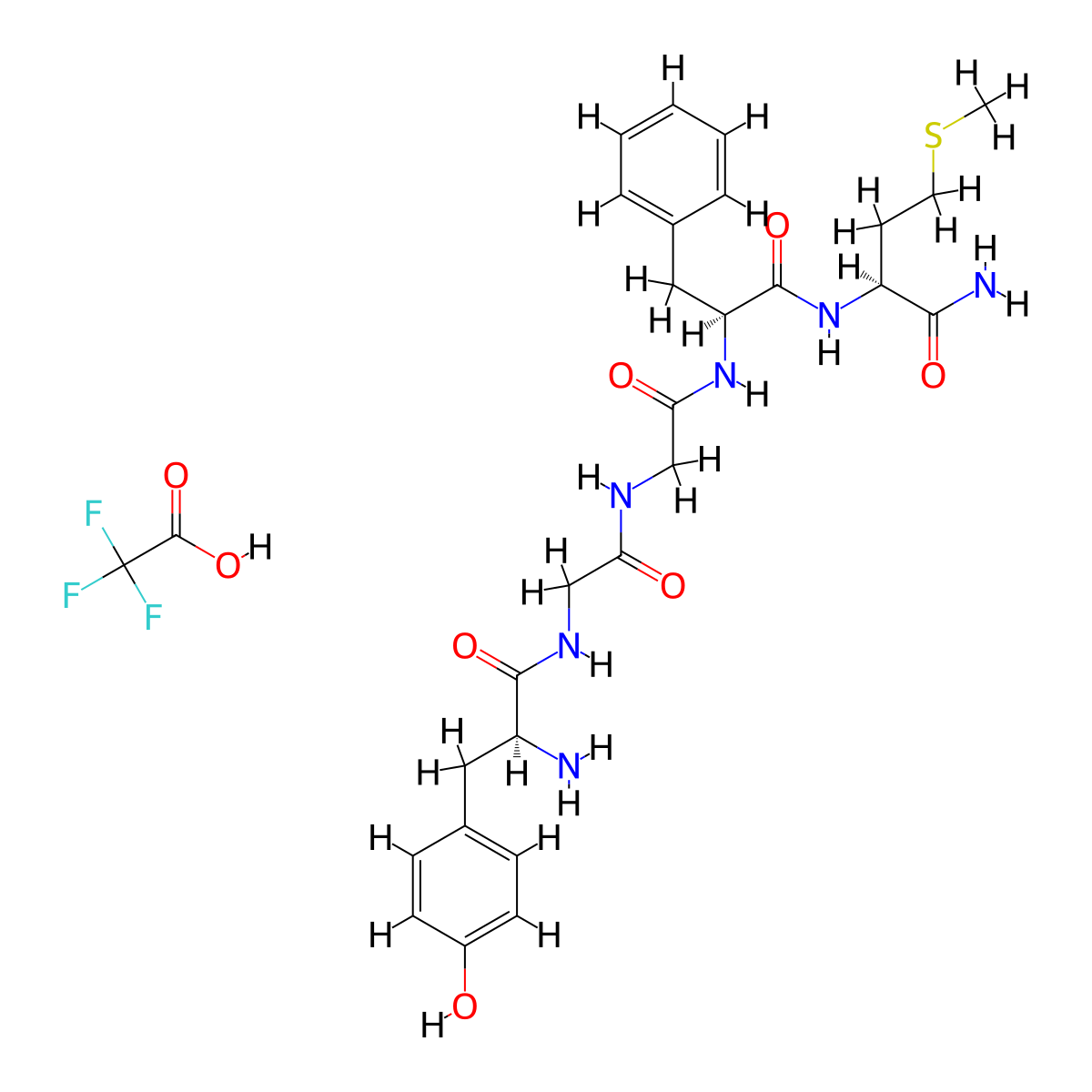 [Met5]-Enkephalin, amide (TFA) molecular structure, CAS 2918768-28-0