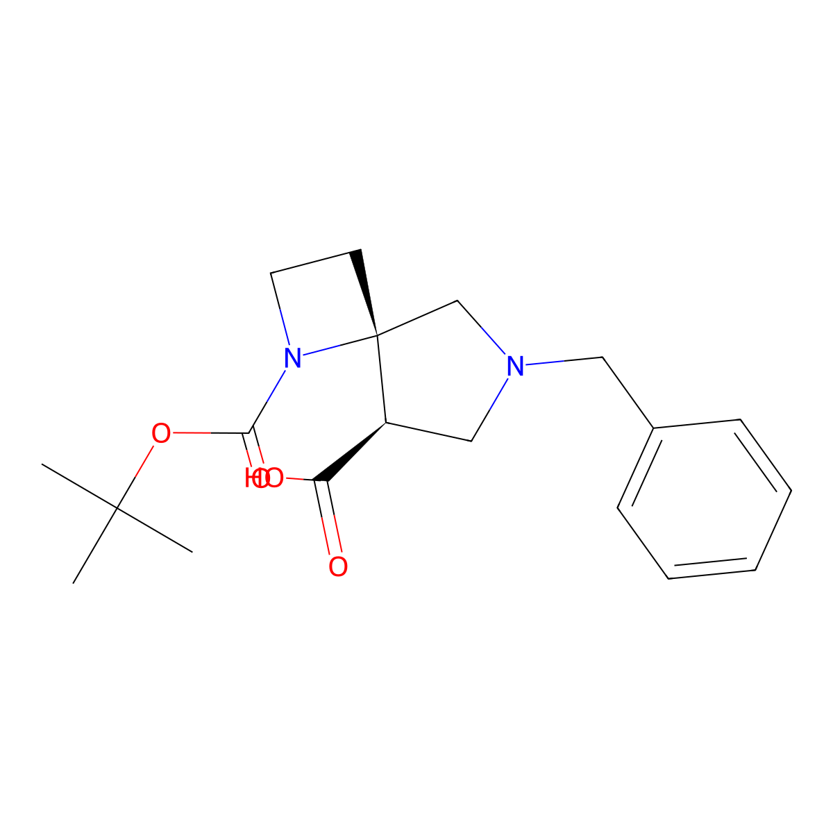 rac-(4R,8S)-6-benzyl-1-[(tert-butoxy)carbonyl]-1,6-diazaspiro[3.4]octane-8-carboxylicacid molecular structure, CAS 2918773-84-7