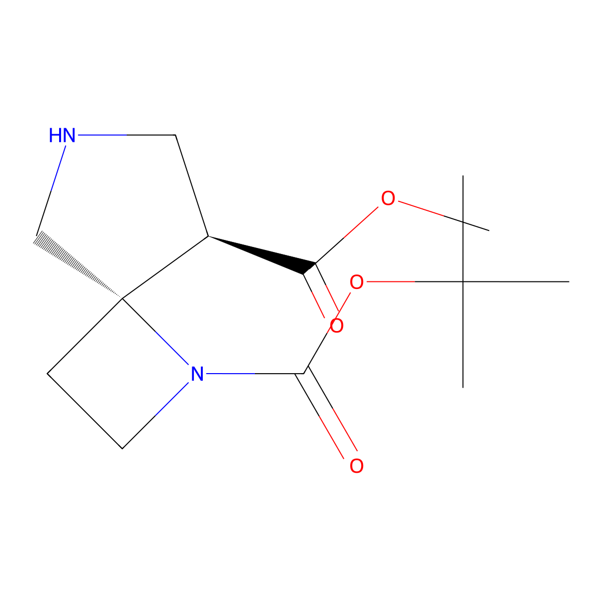 rac-1-tert-butyl 8-methyl (4R,8S)-1,6-diazaspiro[3.4]octane-1,8-dicarboxylate molecular structure, CAS 2918773-87-0