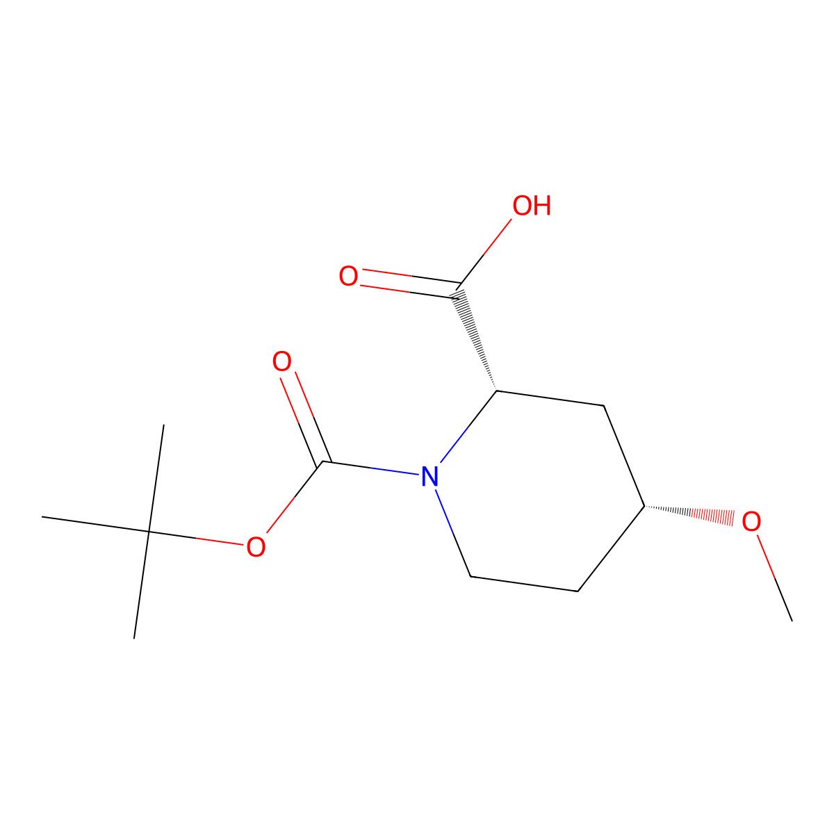 (2S,4R)-4-Methoxy-piperidine-1,2-dicarboxylic acid 1-tert-butyl ester molecular structure, CAS 2918773-92-7