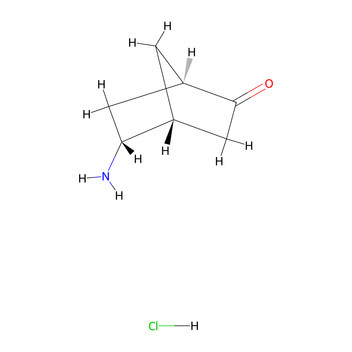 rac-(1R,4R,5R)-5-aminobicyclo[2.2.1]heptan-2-one hydrochloride molecular structure, CAS 2918774-25-9