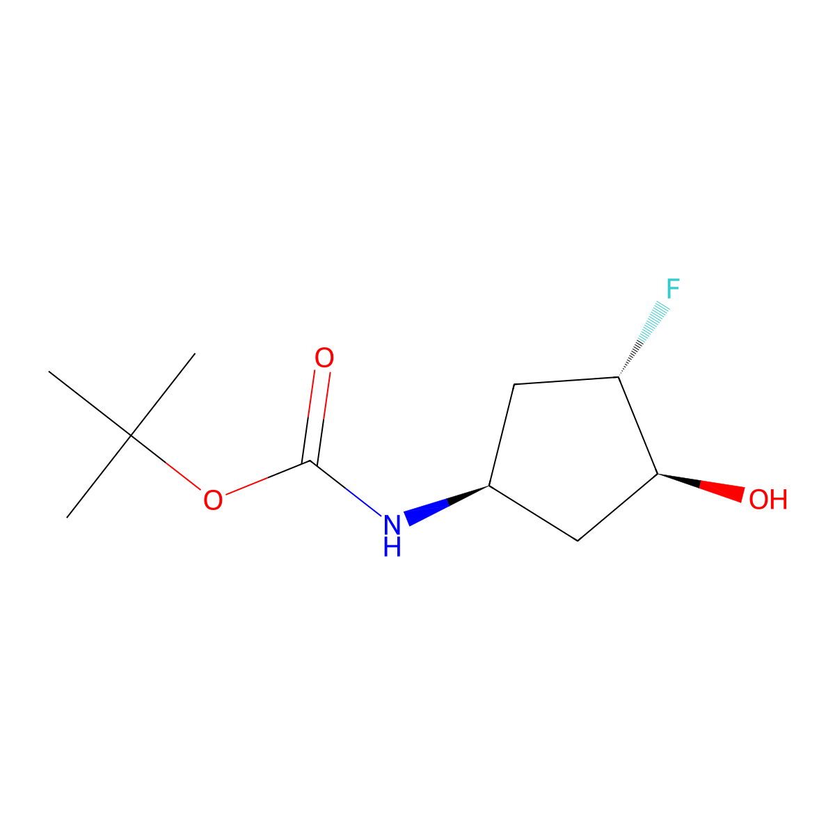 rac-tert-butylN-[(1R,3S,4S)-3-fluoro-4-hydroxycyclopentyl]carbamate molecular structure, CAS 2918774-61-3