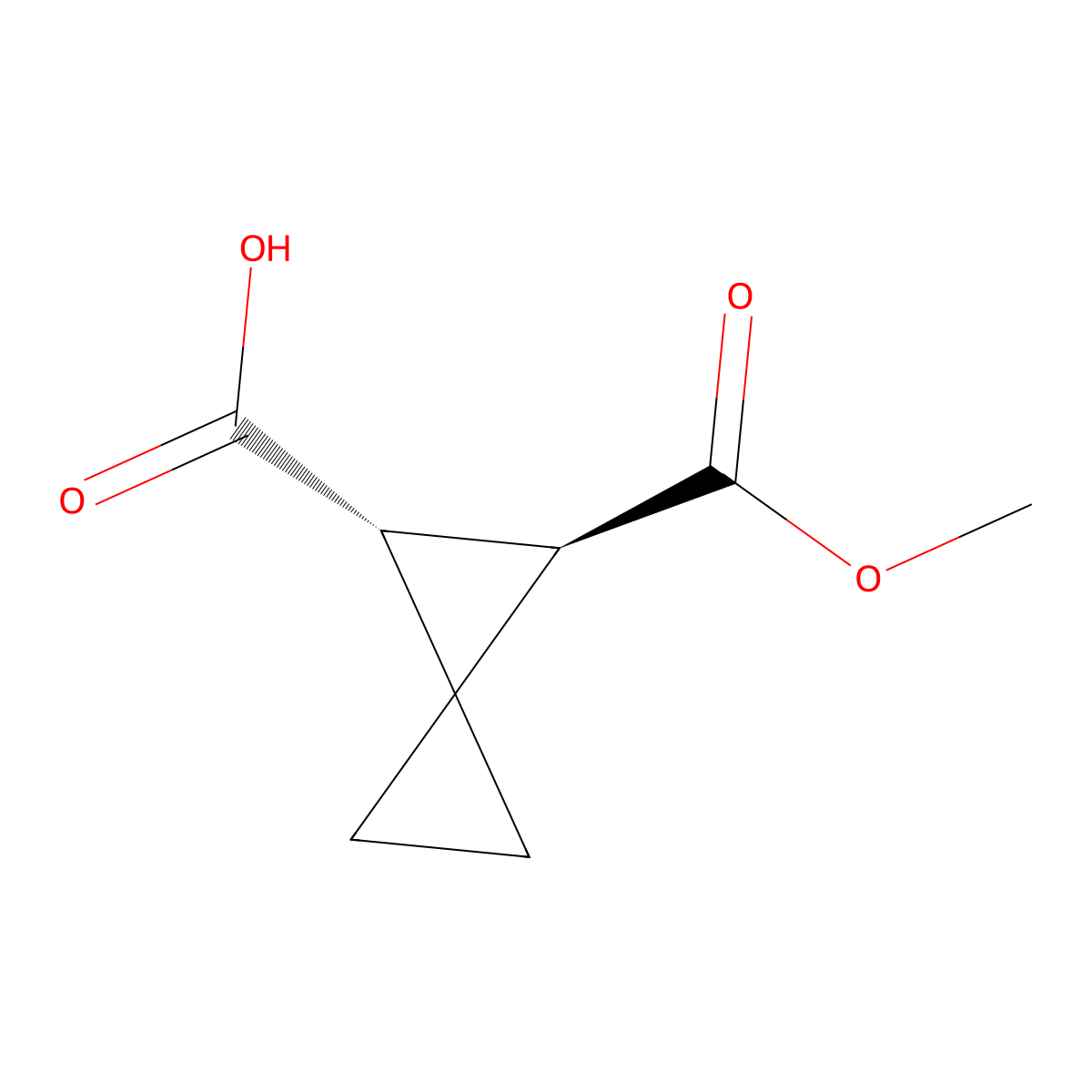 rac-(1R,2R)-2-(methoxycarbonyl)spiro[2.2]pentane-1-carboxylic acid molecular structure, CAS 2918774-70-4