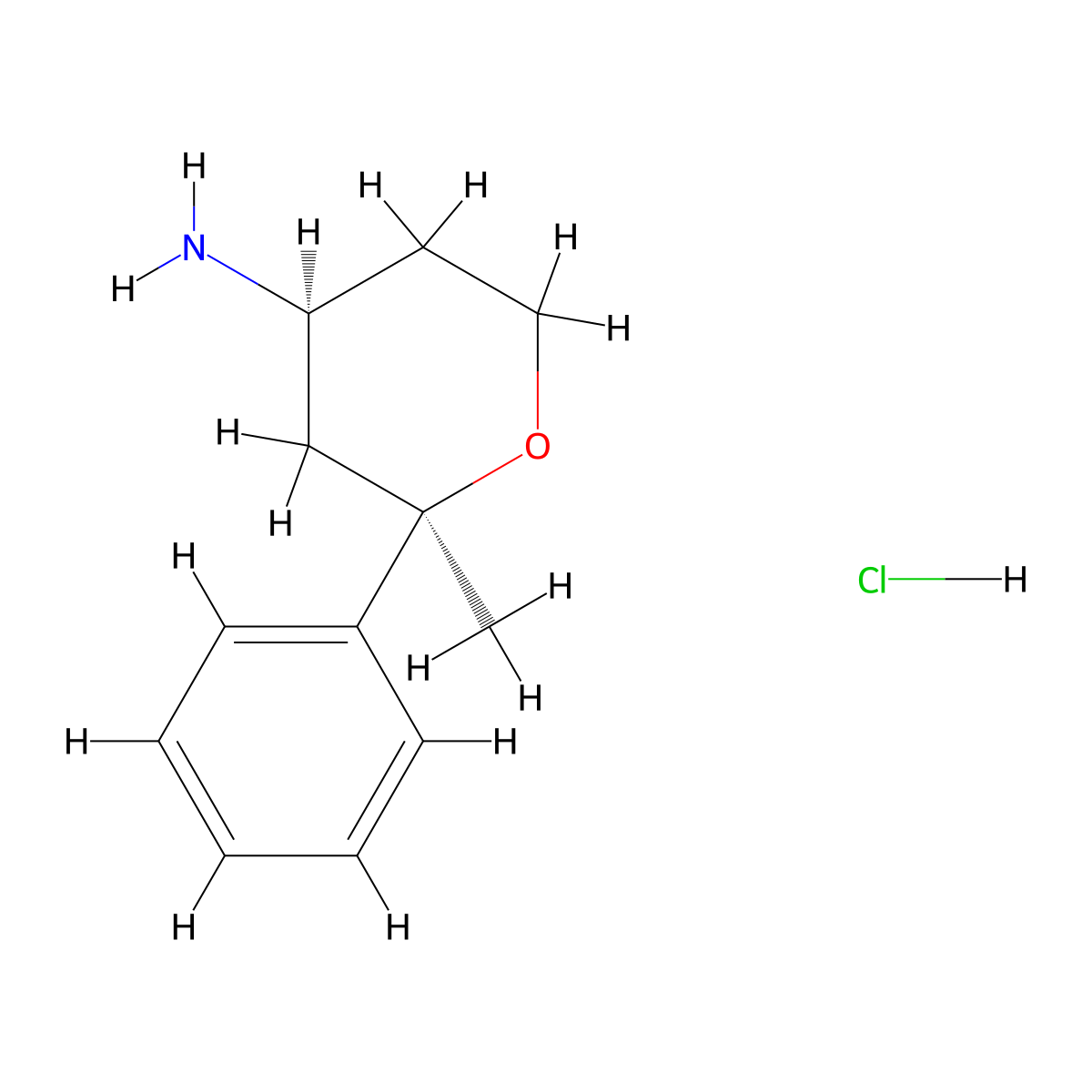 rac-(2R,4S)-2-methyl-2-phenyloxan-4-amine hydrochloride molecular structure, CAS 2918774-84-0