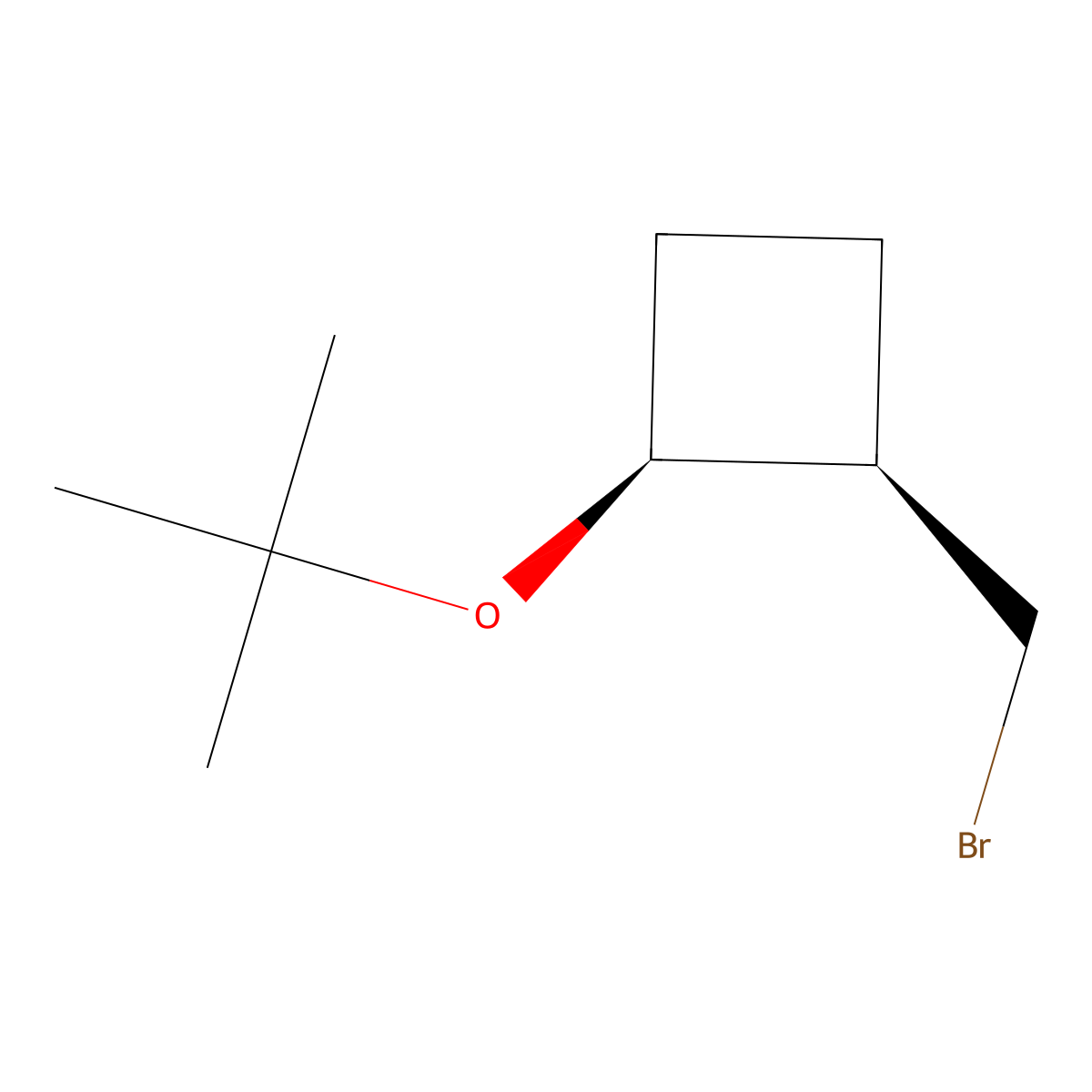 rac-(1R,2R)-1-(bromomethyl)-2-(tert-butoxy)cyclobutane, trans molecular structure, CAS 2918775-19-4