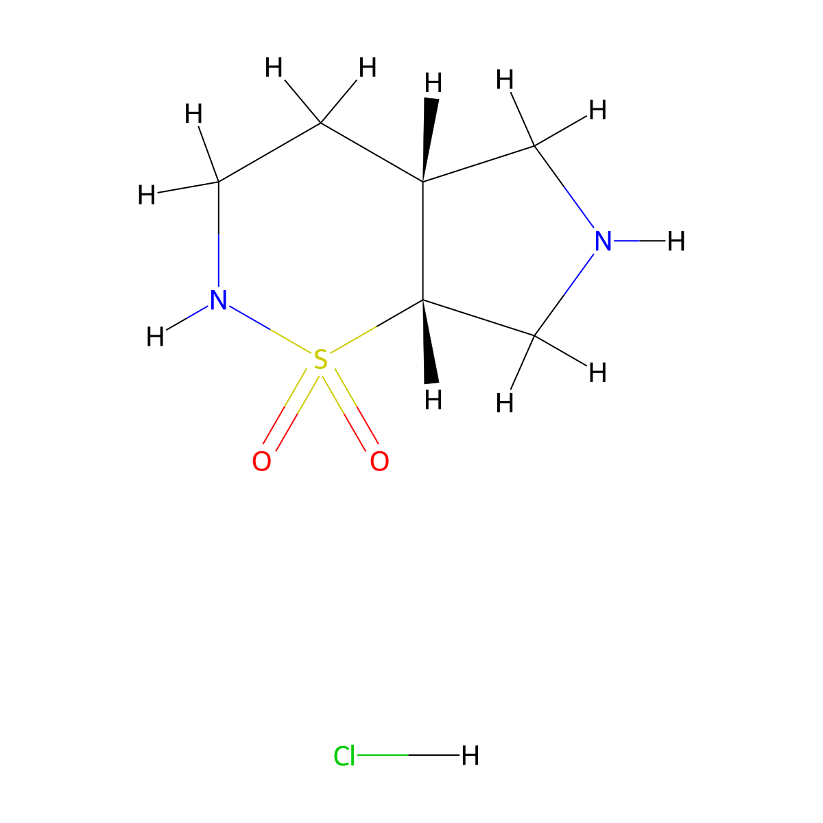 rac-(4aR,7aR)-octahydro-1lambda6-pyrrolo[3,4-e][1,2]thiazine-1,1-dione hydrochloride molecular structure, CAS 2918775-27-4