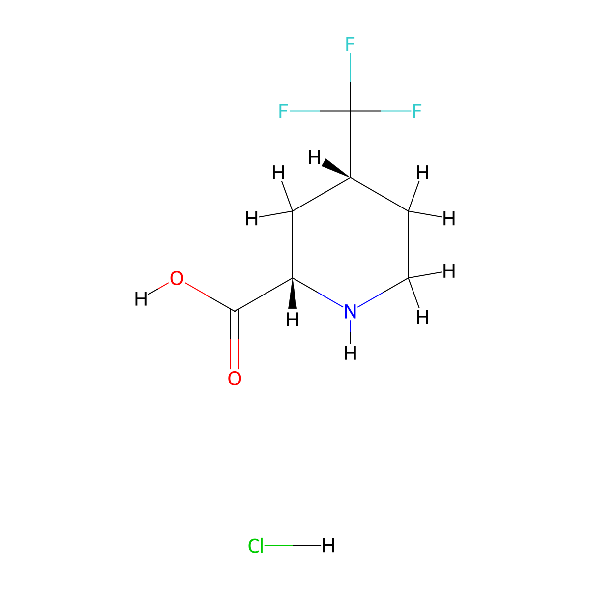 rac-(2R,4S)-4-(trifluoromethyl)piperidine-2-carboxylicacidhydrochloride molecular structure, CAS 2918775-32-1