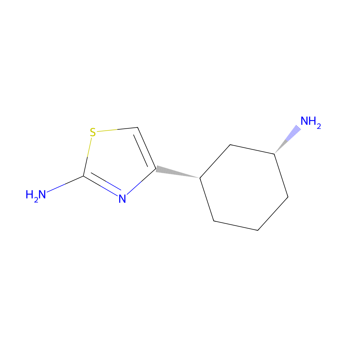 rac-4-[(1R,3S)-3-aminocyclohexyl]-1,3-thiazol-2-amine molecular structure, CAS 2918775-41-2