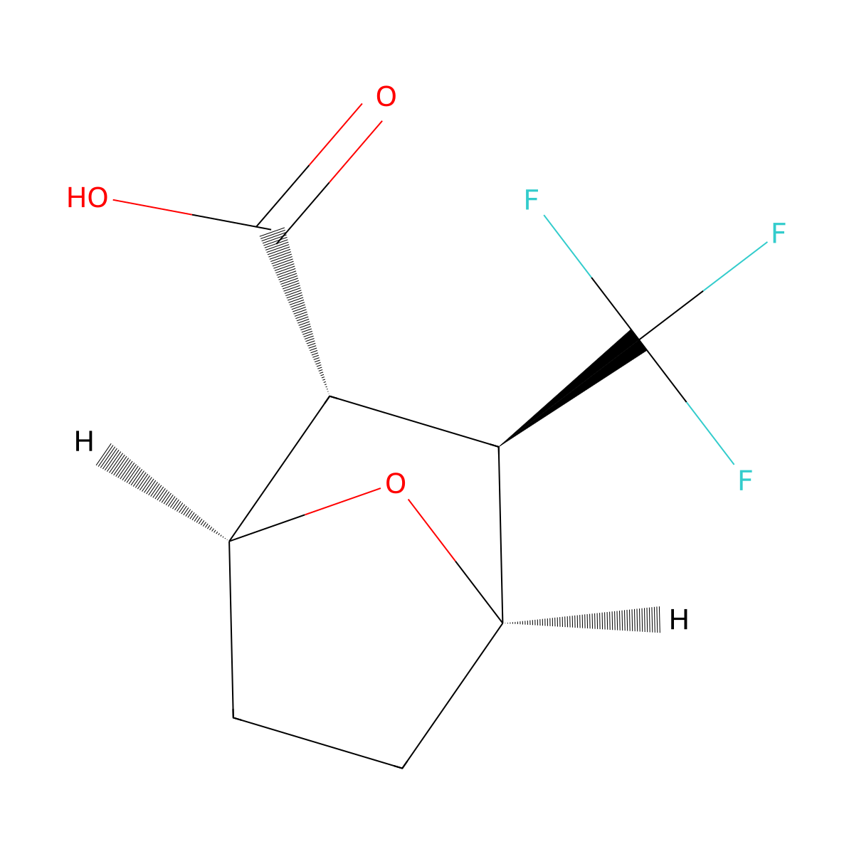 rac-(1R,2S,3S,4S)-3-(trifluoromethyl)-7-oxabicyclo[2.2.1]heptane-2-carboxylic acid molecular structure, CAS 2918775-49-0