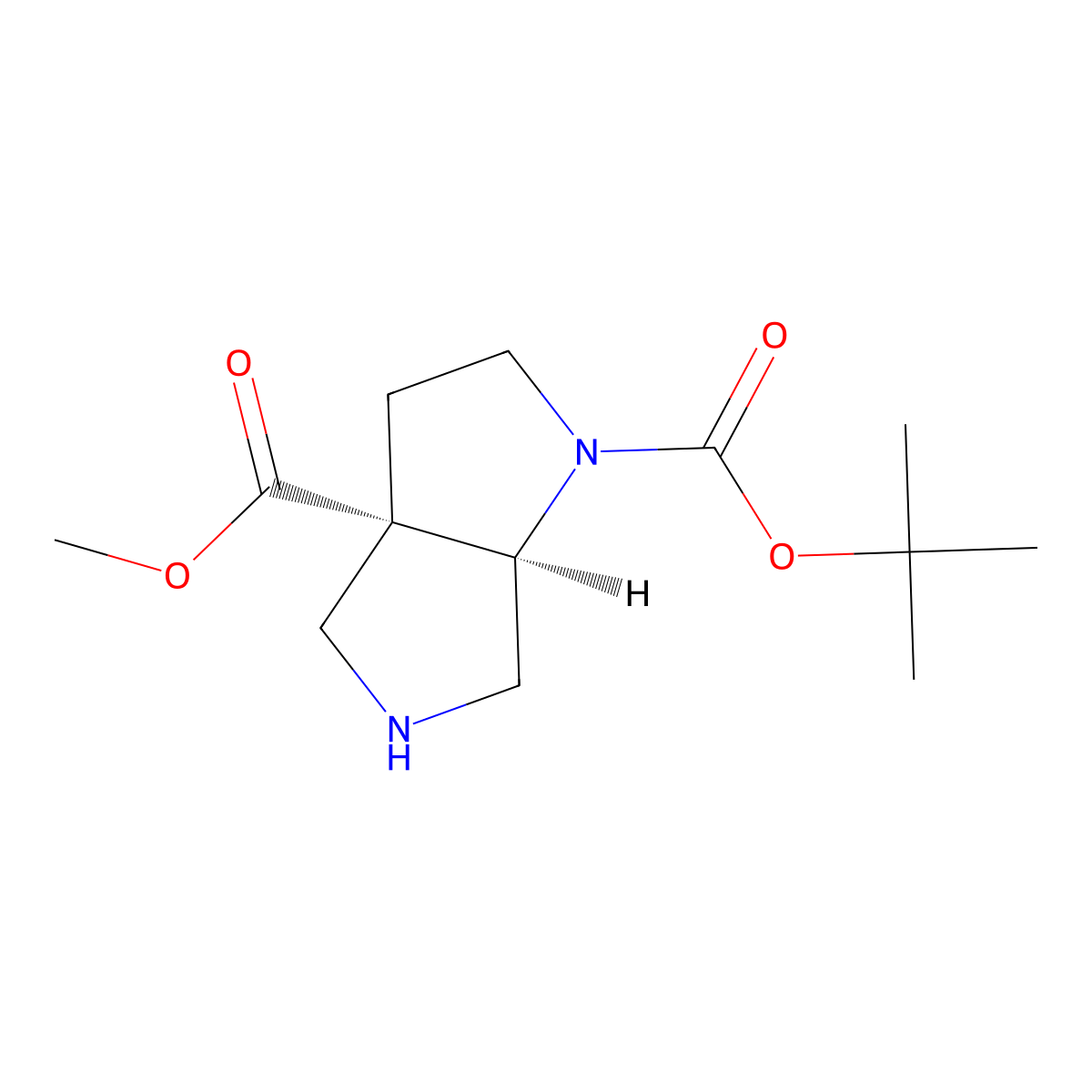 rac-1-tert-butyl 3a-methyl (3aR,6aS)-octahydropyrrolo[2,3-c]pyrrole-1,3a-dicarboxylate molecular structure, CAS 2918775-53-6