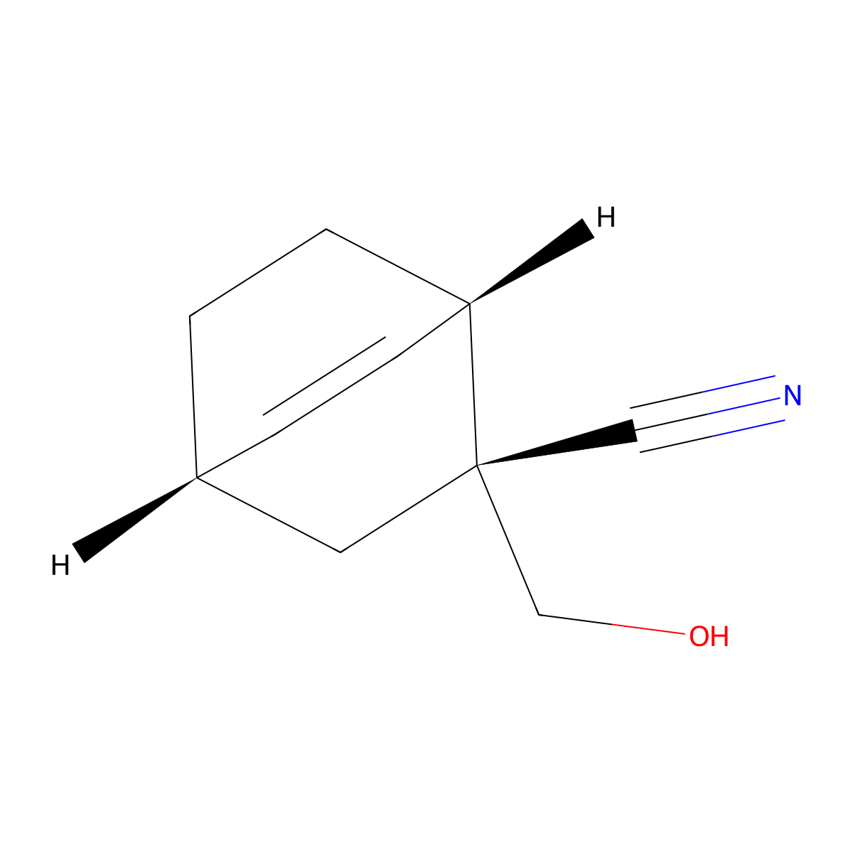 rac-(1R,2S,4R)-2-(hydroxymethyl)bicyclo[2.2.2]oct-5-ene-2-carbonitrile molecular structure, CAS 2918775-55-8