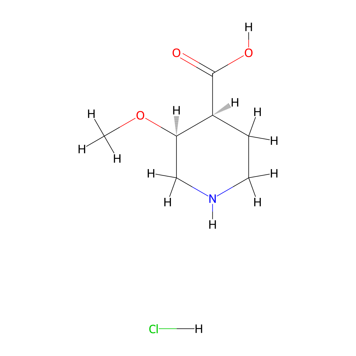 (3S,4S)-3-Methoxypiperidine-4-carboxylic acid hydrochloride molecular structure, CAS 2918775-59-2