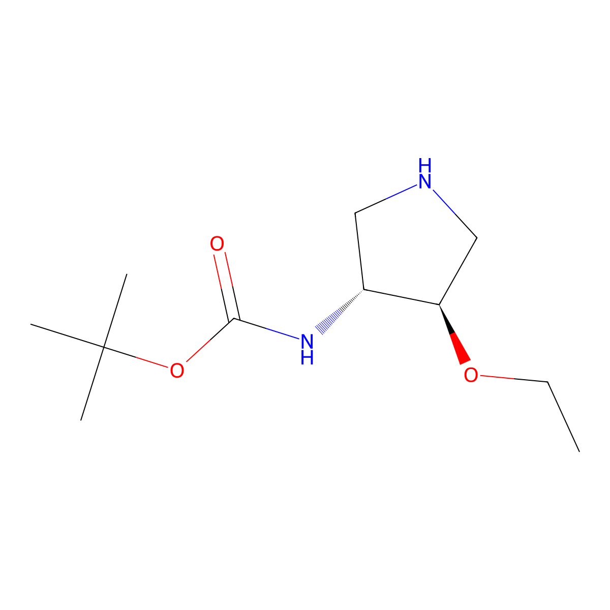 tert-butyl N-[(3R,4R)-4-ethoxypyrrolidin-3-yl]carbamate molecular structure, CAS 2918775-63-8