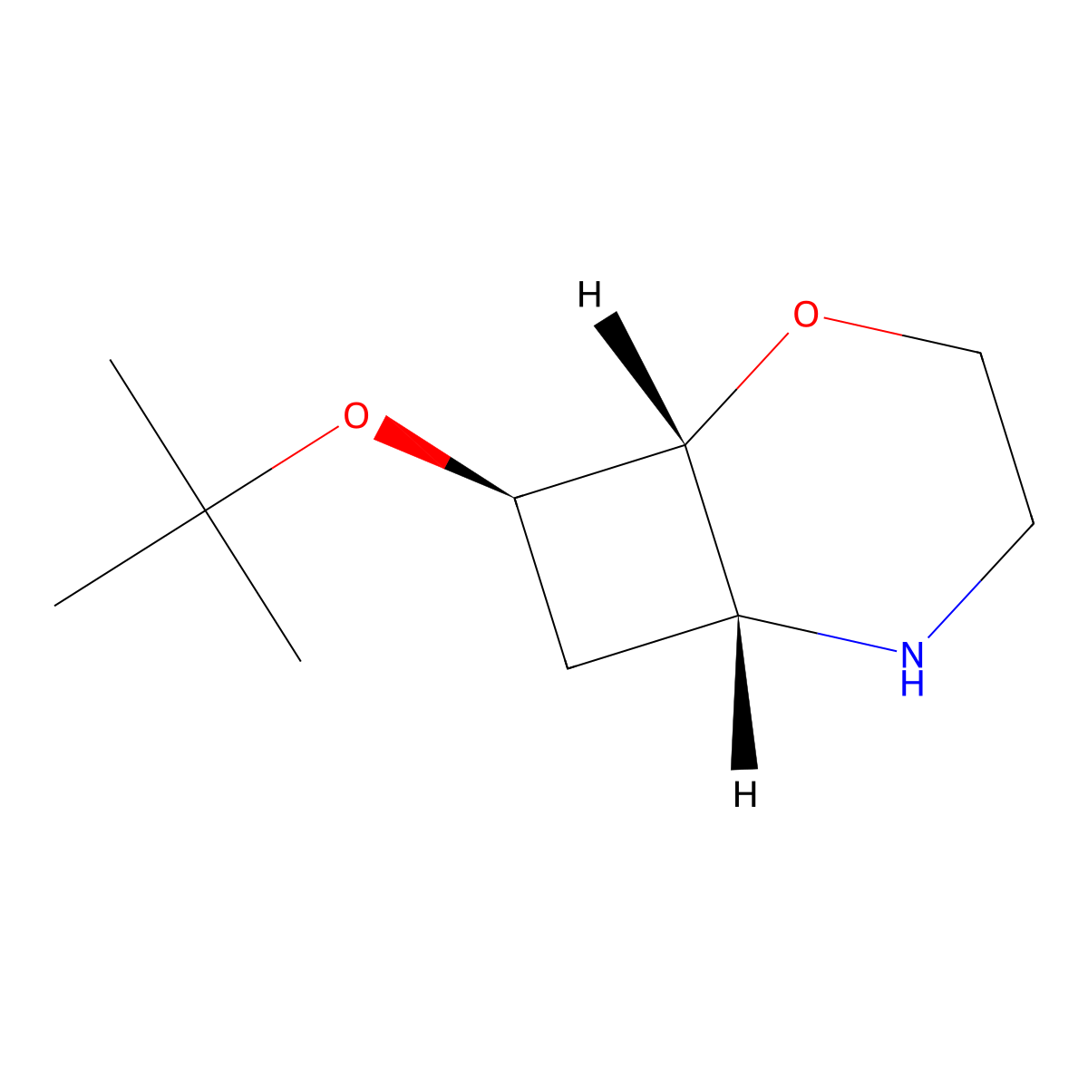 rac-(1R,6R,8R)-8-(tert-butoxy)-2-oxa-5-azabicyclo[4.2.0]octane molecular structure, CAS 2918775-81-0