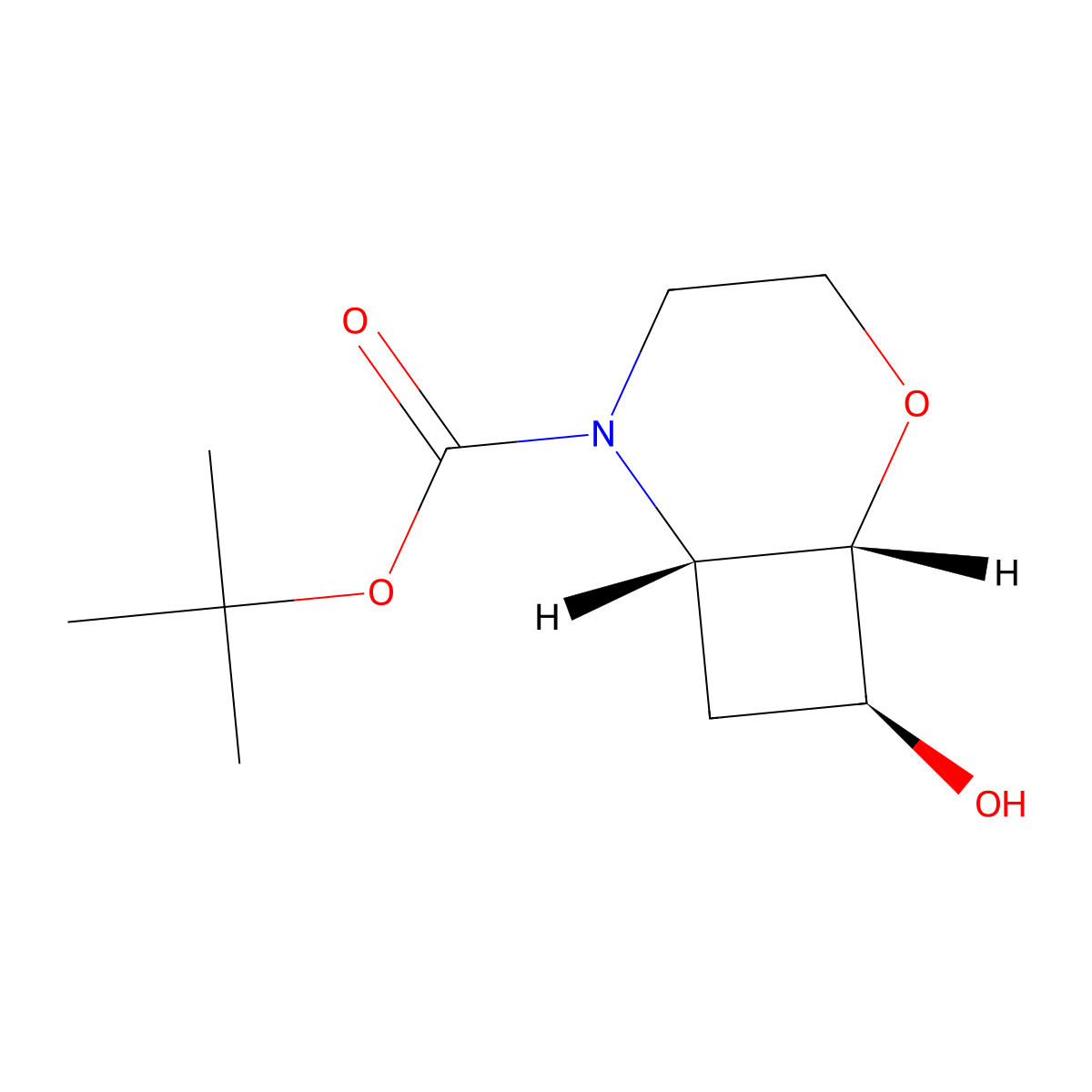 rac-tert-butyl (1R,6R,8R)-8-hydroxy-2-oxa-5-azabicyclo[4.2.0]octane-5-carboxylate molecular structure, CAS 2918775-84-3