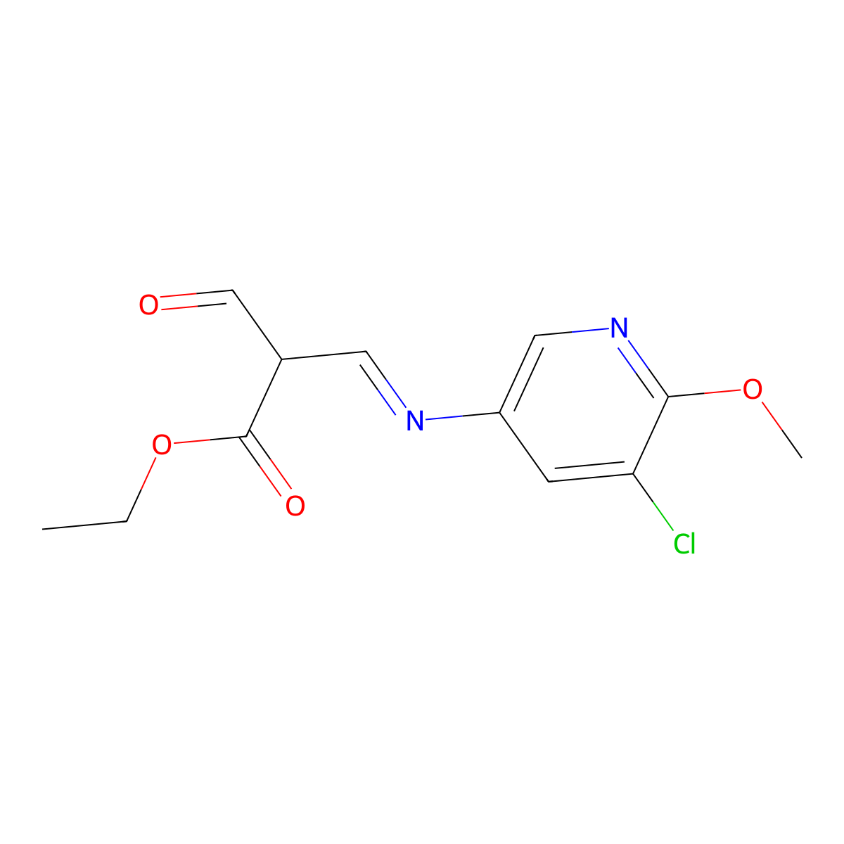 Ethyl 3-[(5-Chloro-6-methoxy-3-pyridyl)imino]-2-formylpropanoate molecular structure, CAS 2918776-31-3