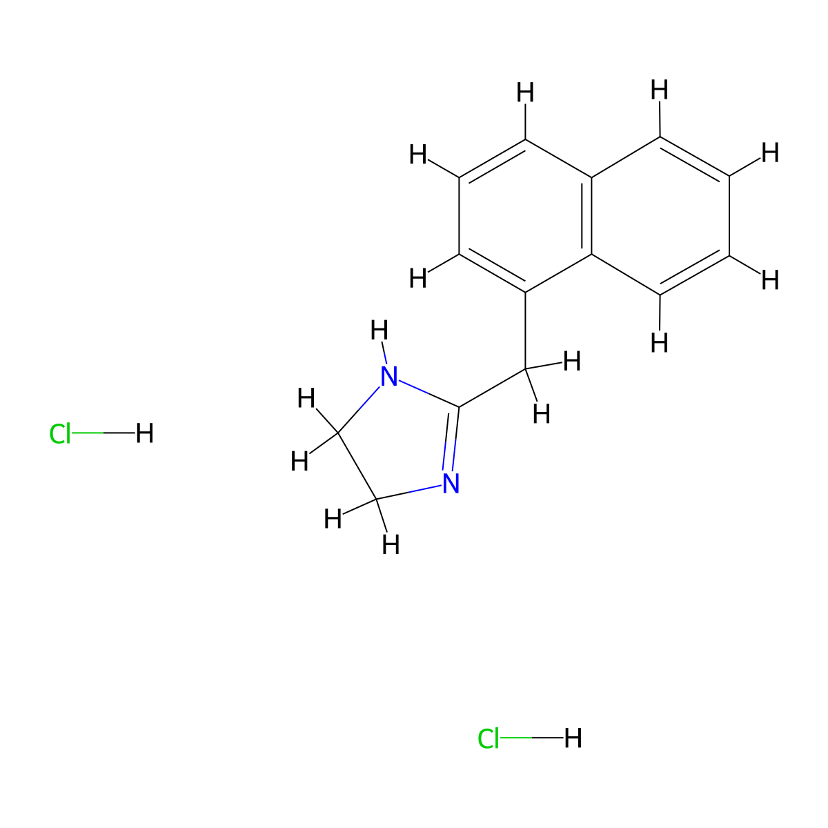 2-[(naphthalen-1-yl)methyl]-4,5-dihydro-1H-imidazole dihydrochloride molecular structure, CAS 2918776-42-6