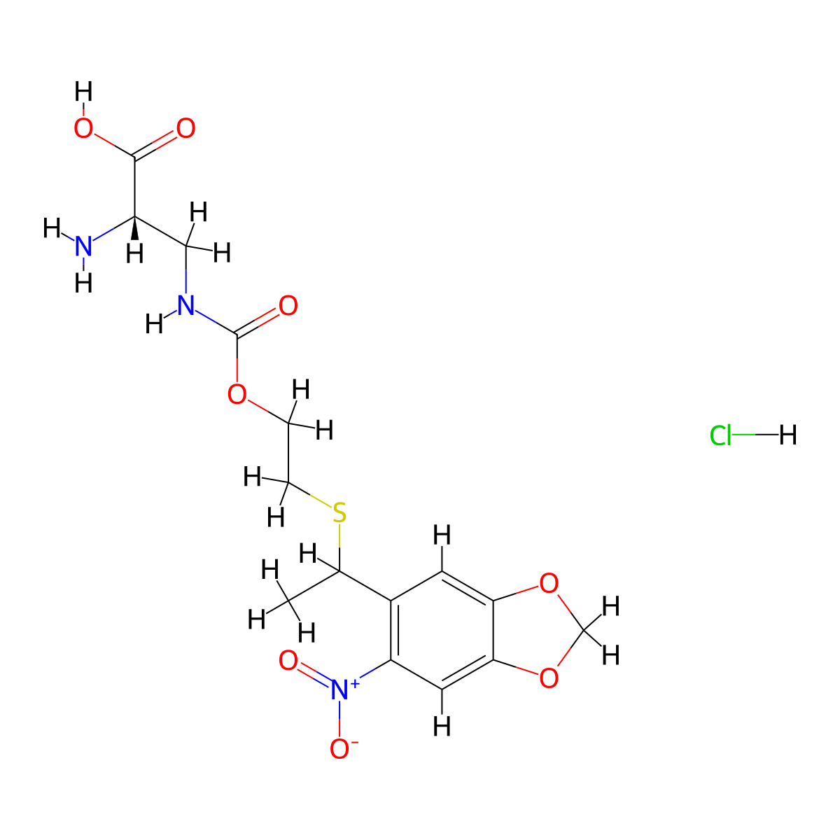 (2S)-2-Amino-3-[[[2-[[1-(6-nitrobenzo[d][1,3]dioxol-5-yl)ethyl]thio]ethoxy]carbonyl]amino]propanoic Acid Hydrochloride molecular structure, CAS 2918778-16-0