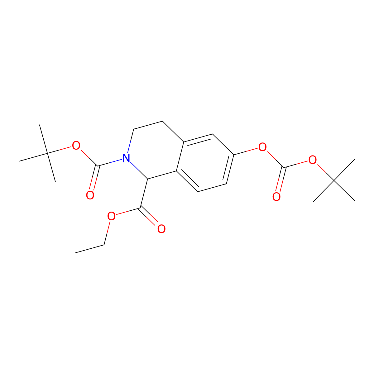 2-(Tert-butyl) 1-ethyl 6-((tert-butoxycarbonyl)oxy)-3,4-dihydroisoquinoline-1,2(1H)-dicarboxylate molecular structure, CAS 2918778-95-5