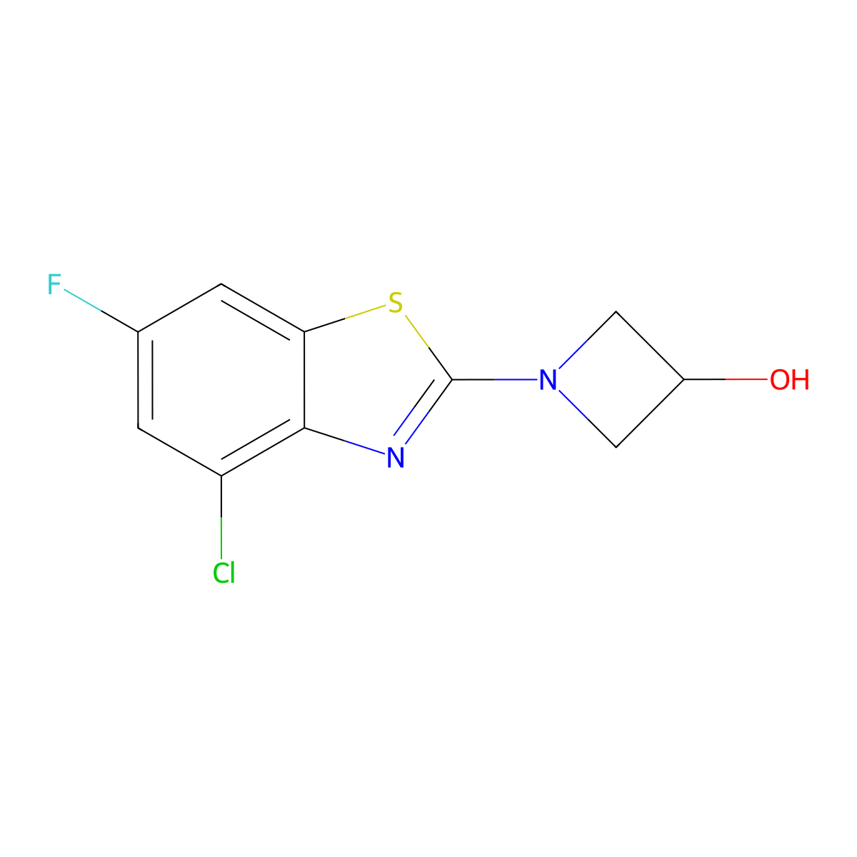 1-(4-Chloro-6-fluorobenzo[D]thiazol-2-YL)azetidin-3-OL molecular structure, CAS 2918778-98-8