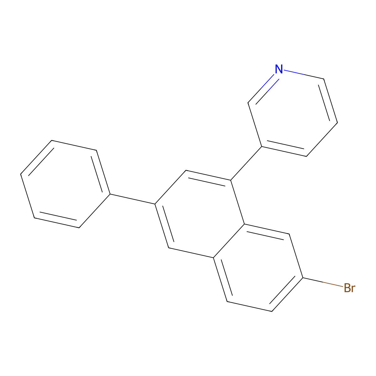 3-(7-Bromo-3-phenylnaphthalen-1-YL)pyridine molecular structure, CAS 2918779-21-0