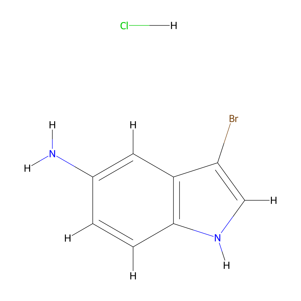 3-Bromo-1H-indol-5-amine hydrochloride molecular structure, CAS 2918779-63-0