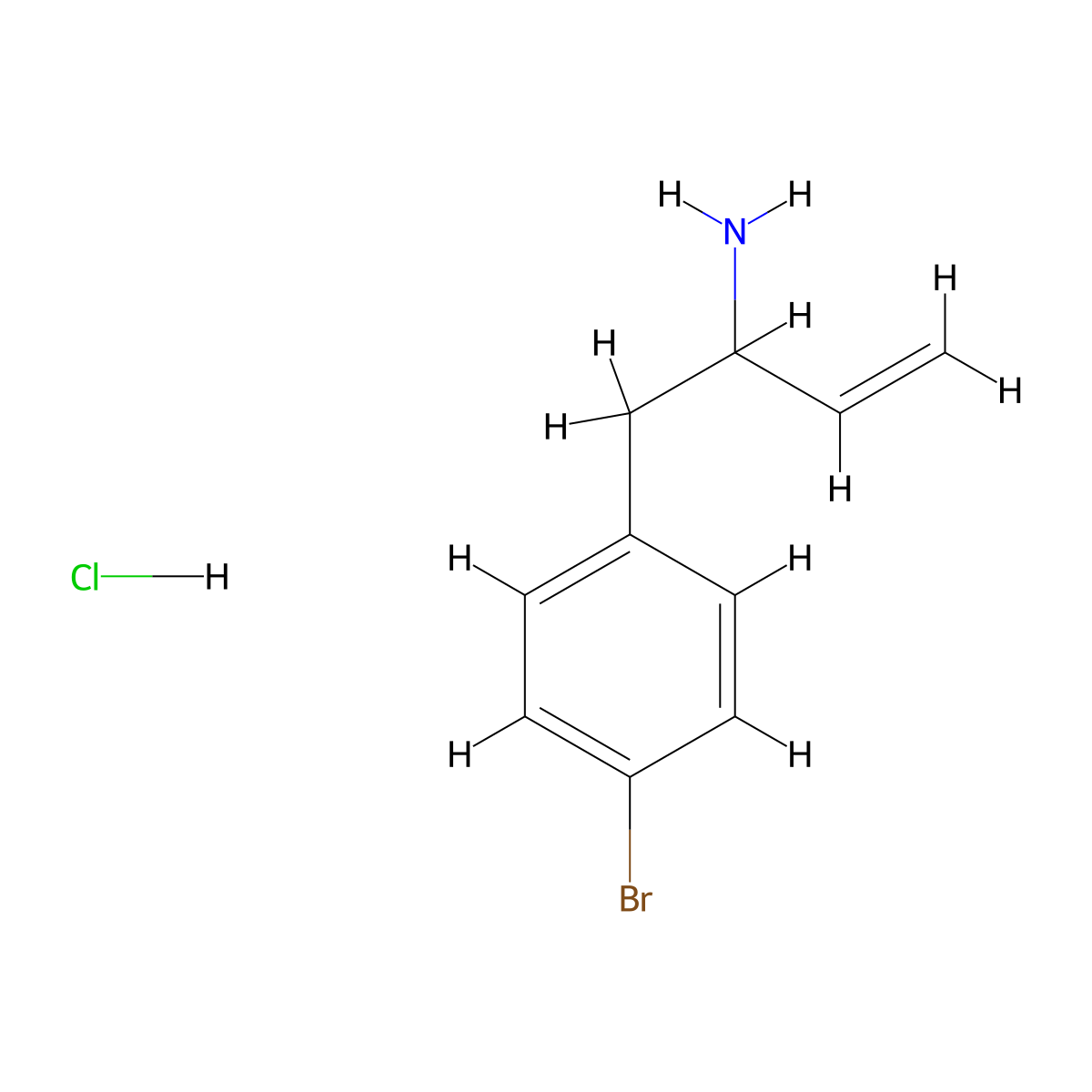 1-(4-Bromophenyl)but-3-en-2-amine hydrochloride molecular structure, CAS 2918779-64-1