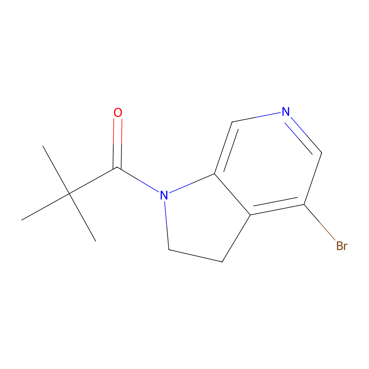 1-(4-Bromo-2,3-dihydropyrrolo[2,3-c]pyridin-1-yl)-2,2-dimethyl-propan-1-one molecular structure, CAS 2918779-65-2