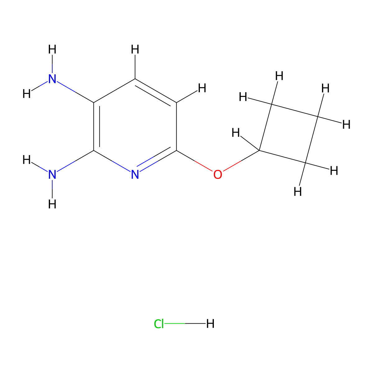 6-Cyclobutoxypyridine-2,3-diamine hydrochloride molecular structure, CAS 2918779-68-5