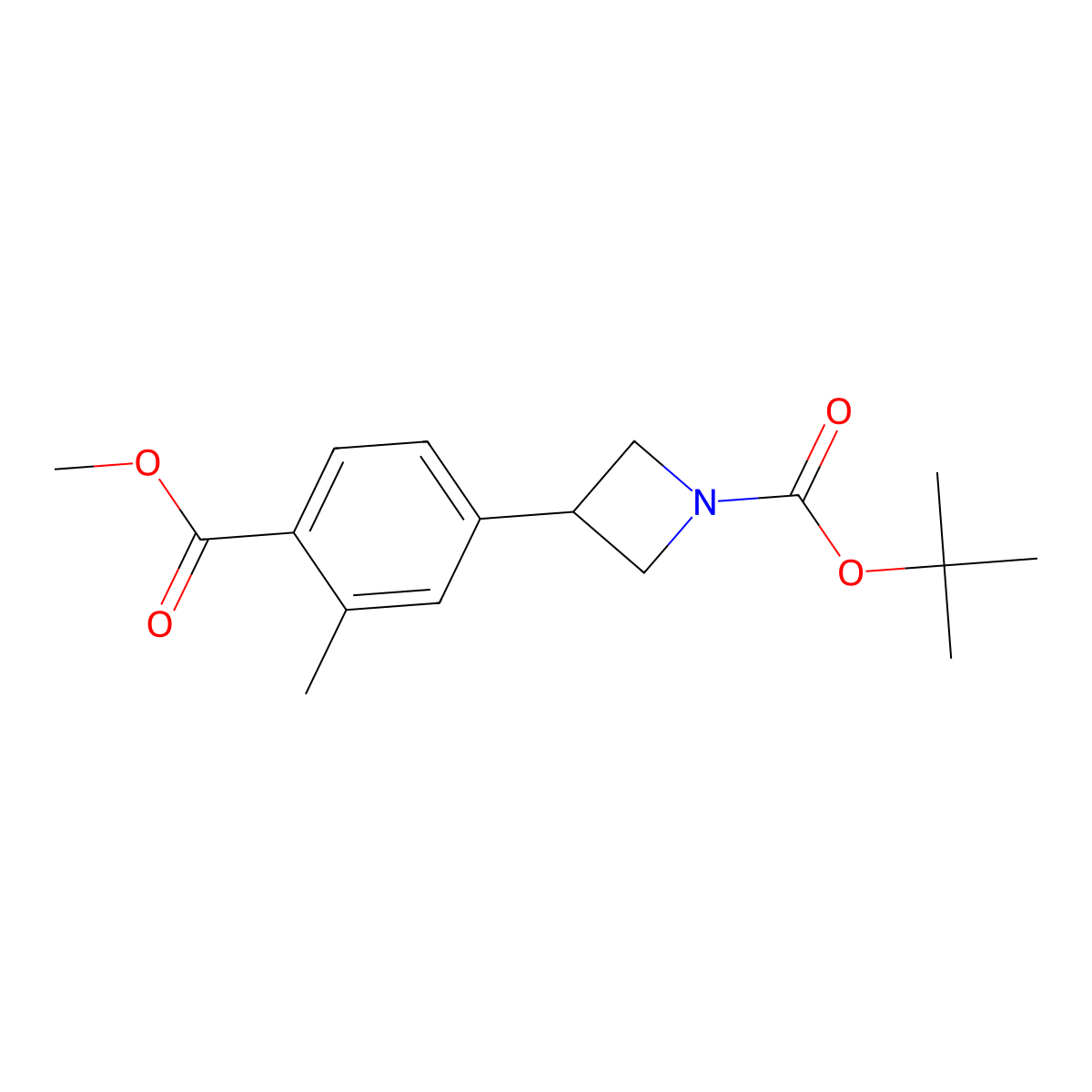 Methyl 4-(1-Boc-azetidin-3-yl)-2-methylbenzoate molecular structure, CAS 2918779-69-6