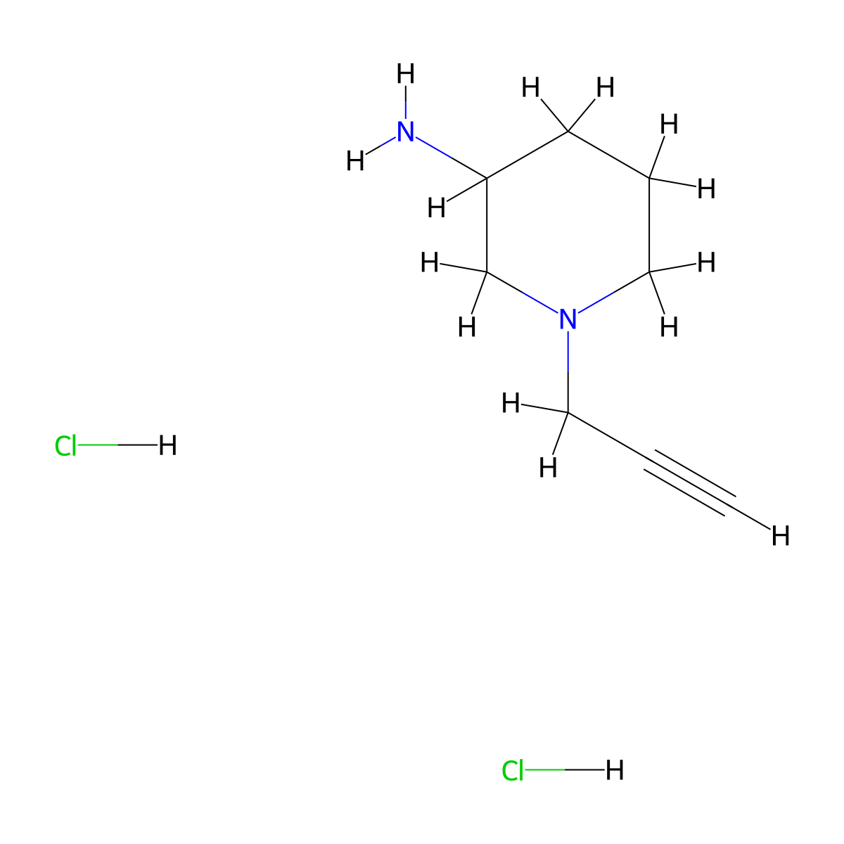 1-(Prop-2-YN-1-YL)piperidin-3-amine dihydrochloride molecular structure, CAS 2918779-72-1