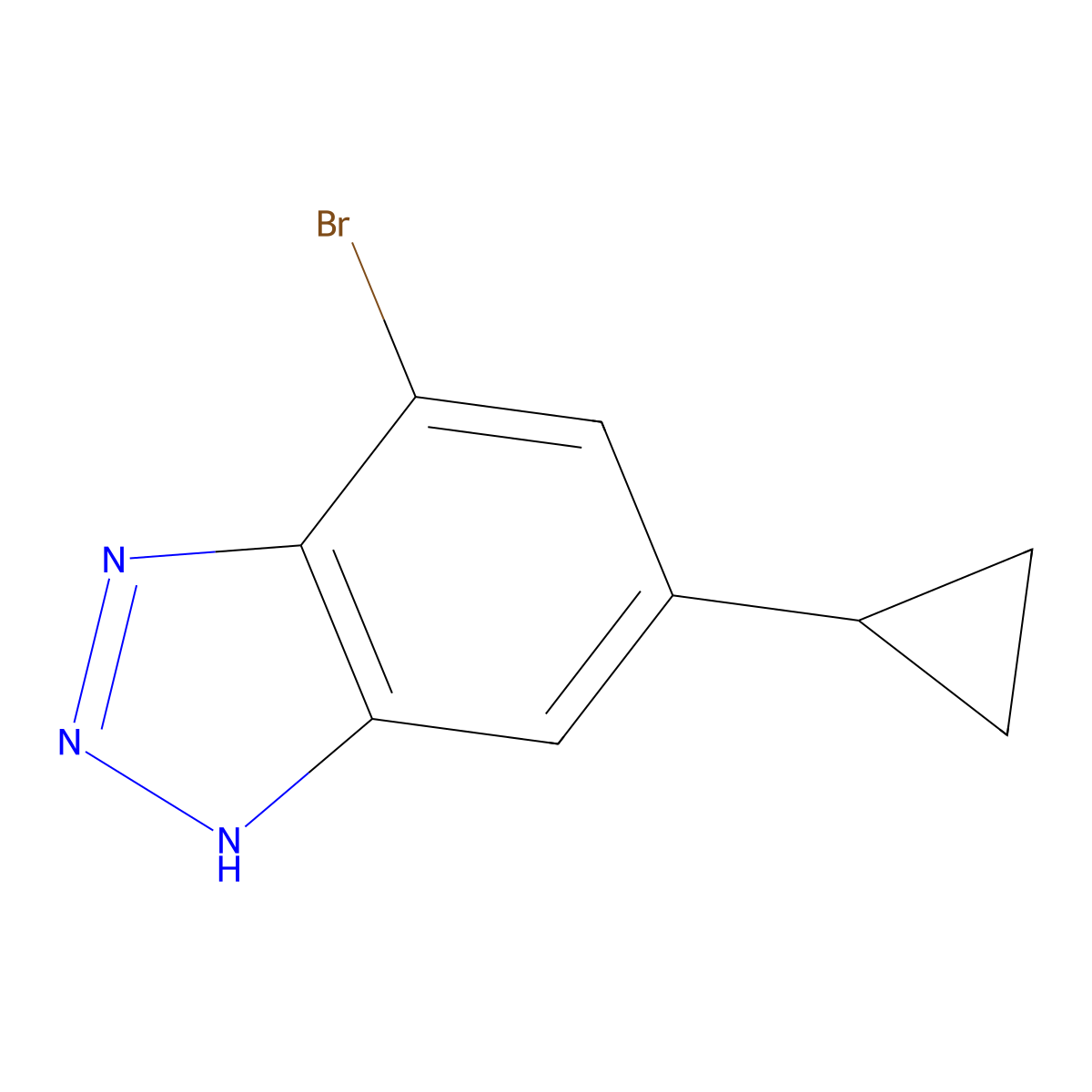 4-Bromo-6-cyclopropyl-1H-benzo[d][1,2,3]triazole molecular structure, CAS 2918779-73-2