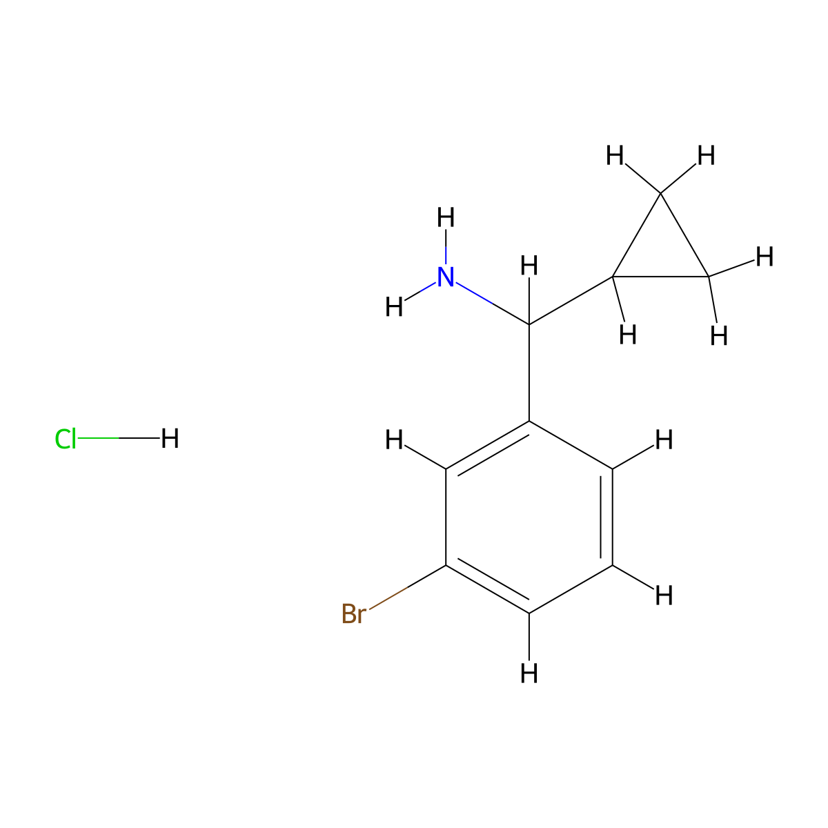 (3-Bromophenyl)(cyclopropyl)methanamine hydrochloride molecular structure, CAS 2918779-76-5
