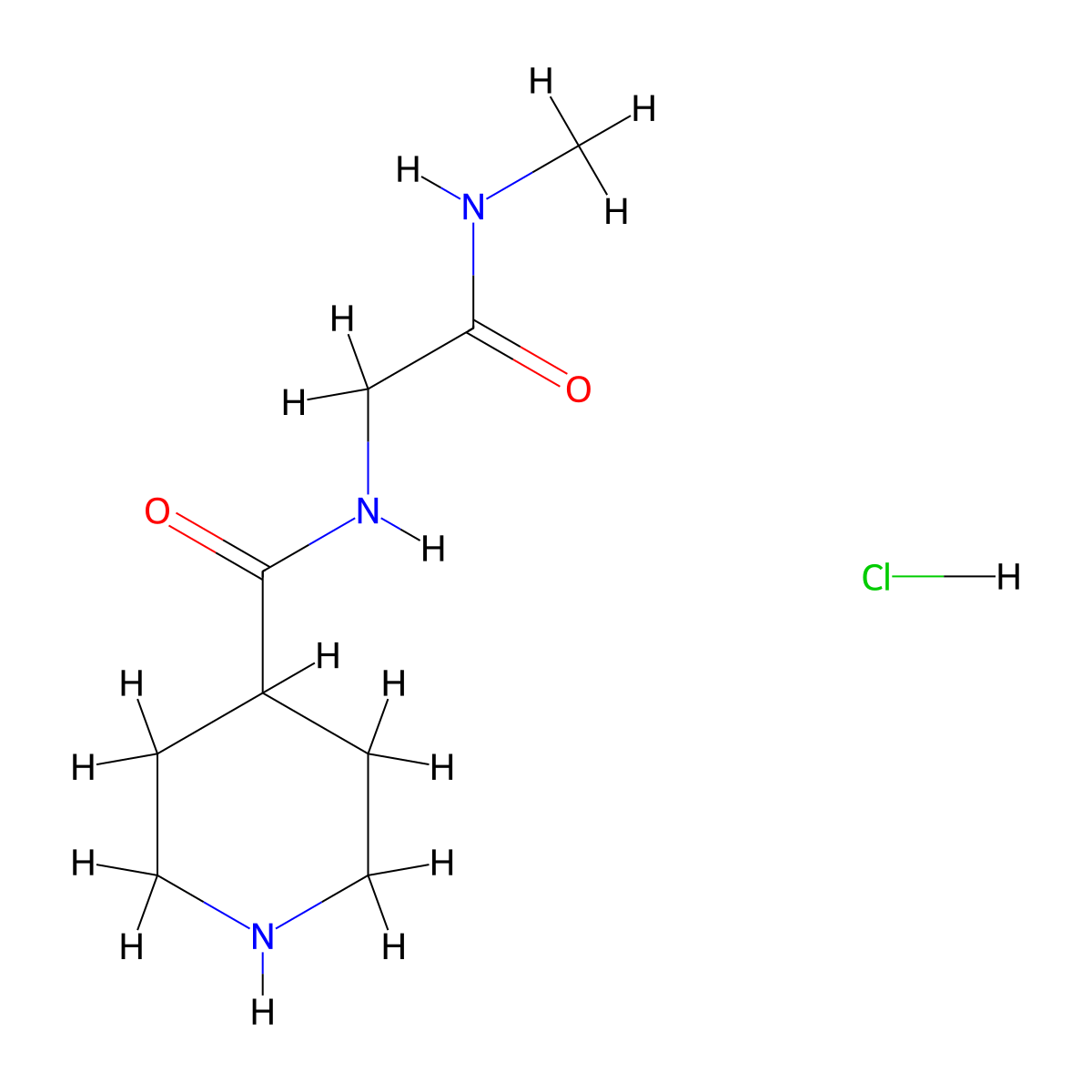 N-(2-(Methylamino)-2-oxoethyl)piperidine-4-carboxamide hydrochloride molecular structure, CAS 2918779-77-6