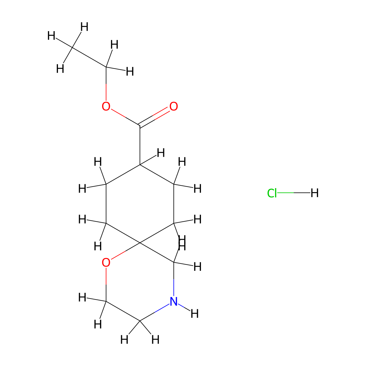 Ethyl 1-oxa-4-azaspiro[5.5]undecane-9-carboxylate hydrochloride molecular structure, CAS 2918779-88-9