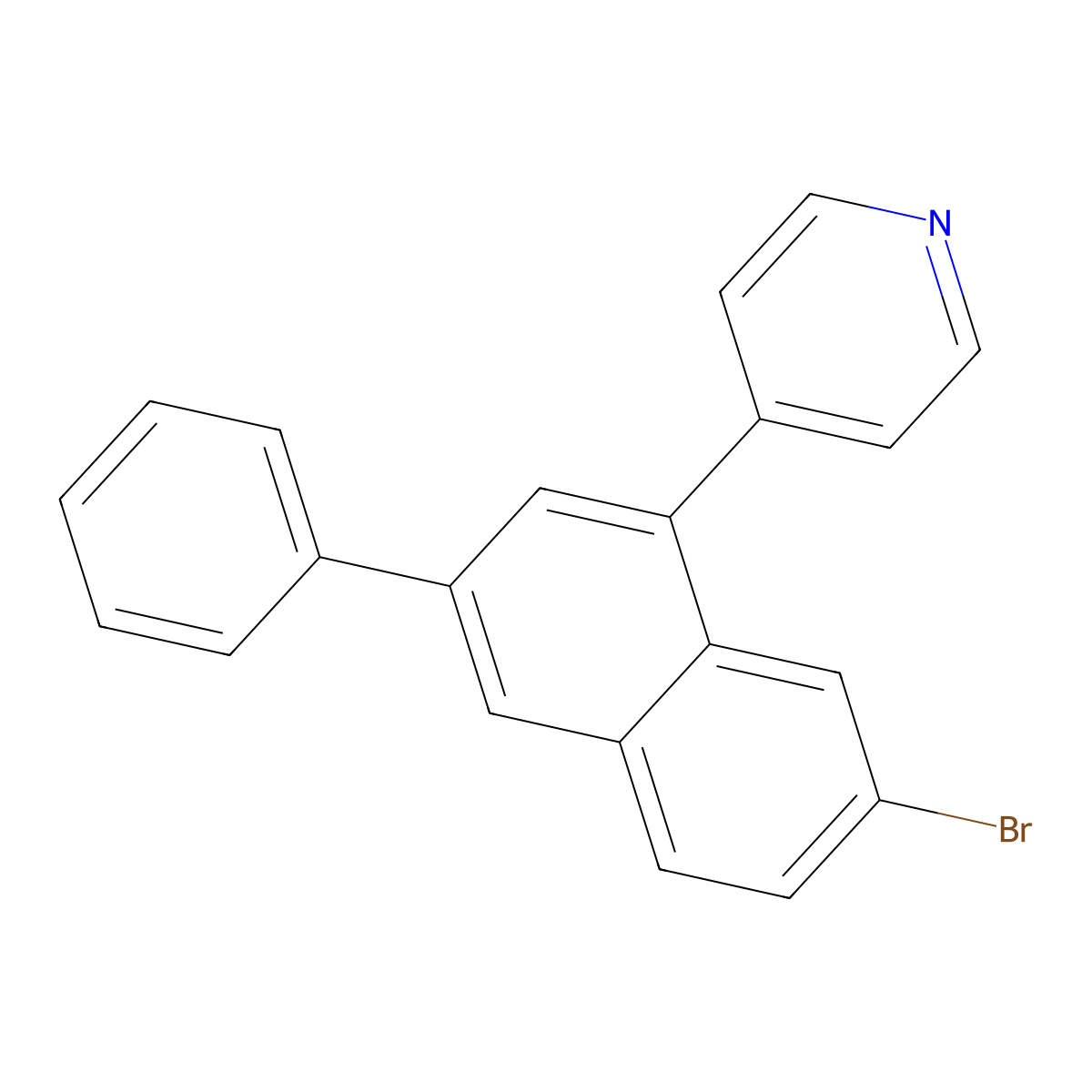 4-(7-Bromo-3-phenylnaphthalen-1-YL)pyridine molecular structure, CAS 2918779-96-9