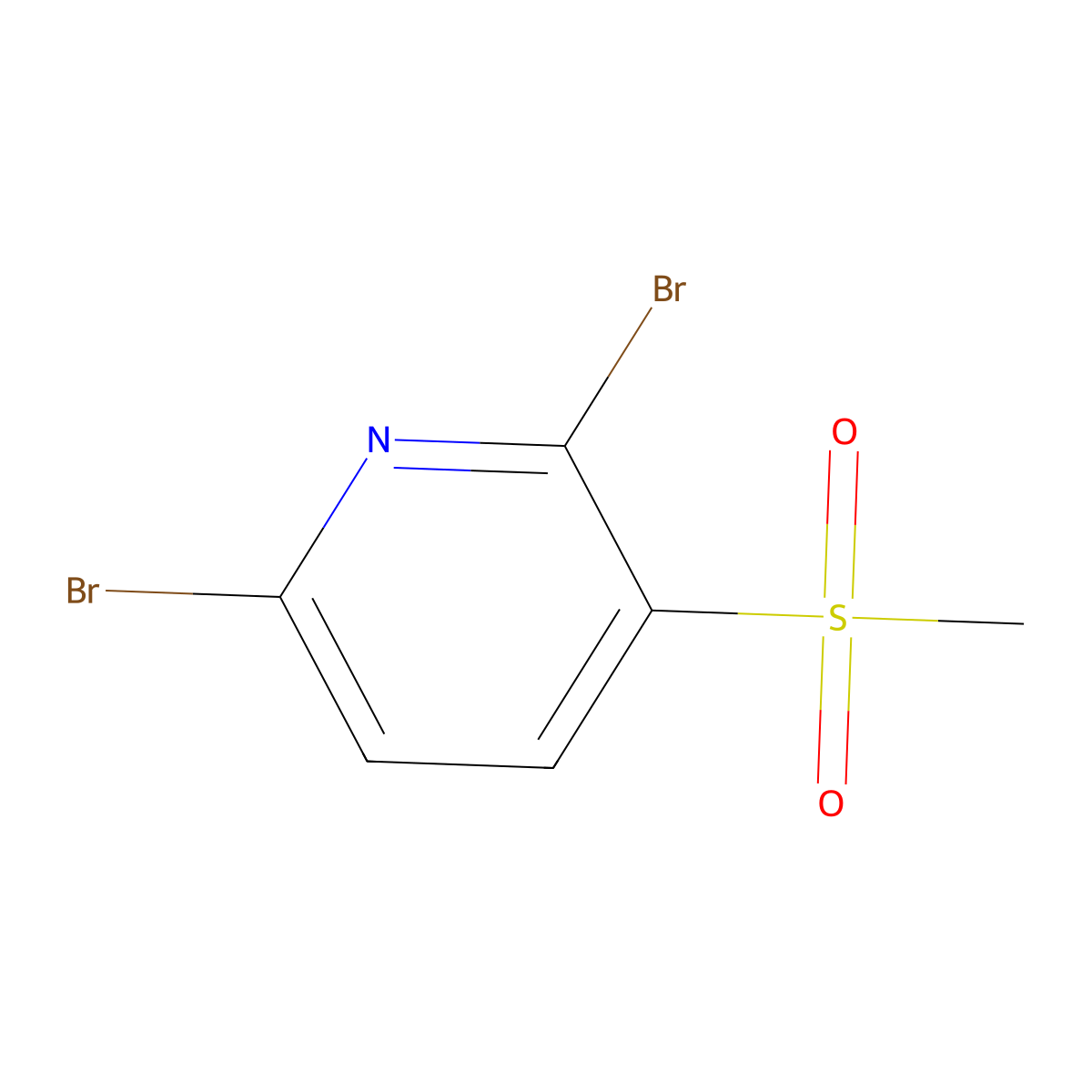 2,6-Dibromo-3-(methylsulfonyl)pyridine molecular structure, CAS 2918780-07-9