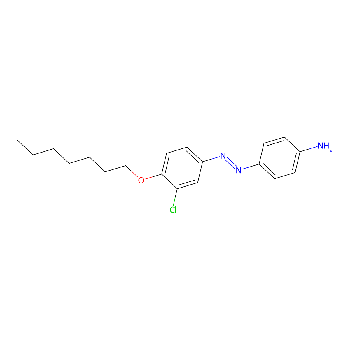 4-((3-Chloro-4-(heptyloxy)phenyl)diazenyl)aniline molecular structure, CAS 2918780-13-7