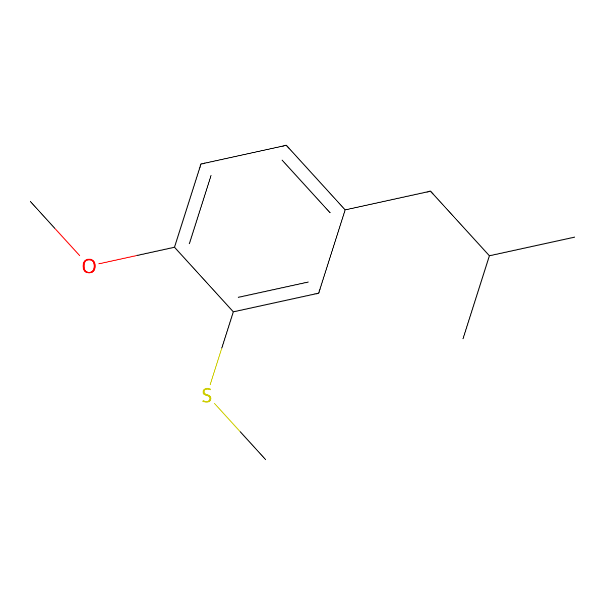 (5-Isobutyl-2-methoxyphenyl)(methyl)sulfane molecular structure, CAS 2918827-67-3